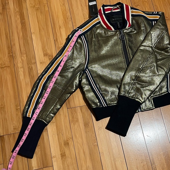 NWT BCBMAXAZRIA Andreas Metallic Bomber Jacket Size XS - Picture 14 of 16
